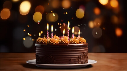 Delicious birthday cake - Generative AI