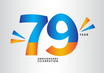 79 year anniversary celebration logotype vector, 79 number design, 79th Birthday invitation, anniversary logo template, logo number design vector, calligraphy font, typography logo, vector design