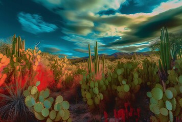 Painting of Sundown in the Sonoran Desert