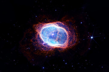Fototapeta premium Beautiful red space nebula. Elements of this image furnished NASA.