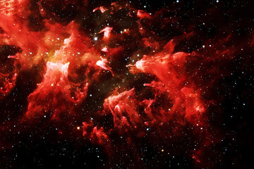 Beautiful red space nebula. Elements of this image furnished NASA.