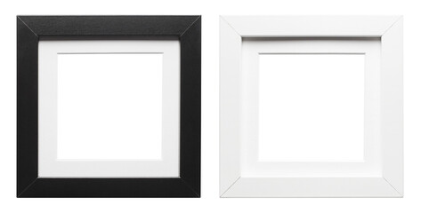 Set of black and white square frames, cut out