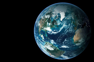 Planet Earth on a black background. Elements of this image furnished NASA.