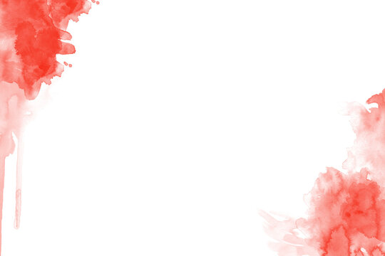Abstract Red Watercolor Splashes Background