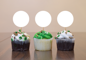 St Patricks Day Cupcake Topper Mockup with Copy Space