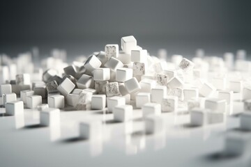 Cubes in white color. Generative AI