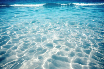 Fototapeta na wymiar Blue water at the beach (Generative AI)