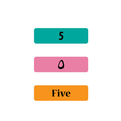 Fototapeta premium Arabic number cardinal icon vector logo design template