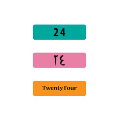 Obraz premium Arabic number cardinal icon vector logo design template