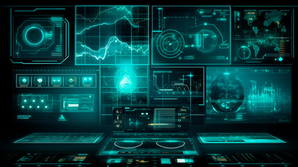 Fototapeta na wymiar Digital Trading Server and Network Concept - A Vibrant Background Illustration of a Trading Dashboard. Generative AI