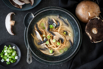 Miso Mushrooms Soup - 595411888