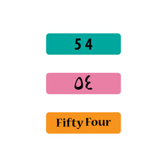 Arabic number cardinal icon vector logo design template