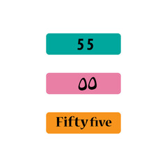 Arabic number cardinal icon vector logo design template