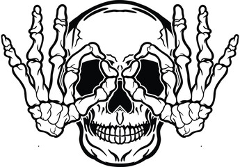 human skull and bones hand skeleton