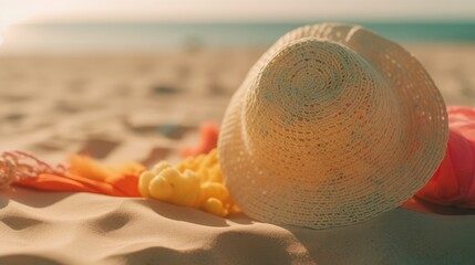 A summer beach background. Generative AI. 