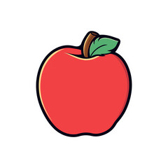 apple sticker vector illustration. cartoon apple sticker. fruit icon. fruit sticker