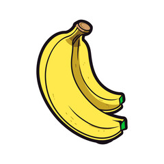 bananas sticker vector illustration. cartoon banana sticker. fruit icon. fruit sticker