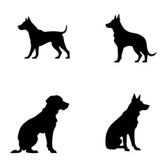 silhouettes of dogs on white background illustration. dog logo. dog sticker