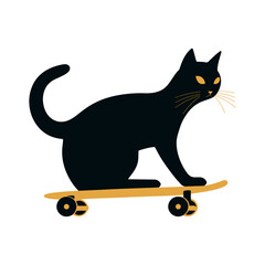 cat on a skateboard vector illustration. cat on a skateboard vector illustration sticker.