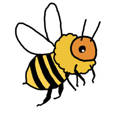 飛ぶ蜂のイラスト　