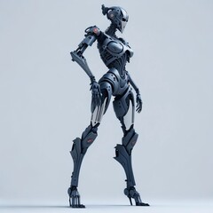 Naklejka premium Robot woman on white background. Created with