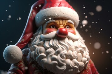 Adorable 3D Santa character design. Generative AI