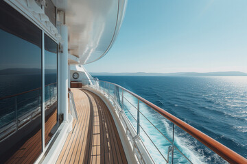Fototapeta premium Ship at sunset with generative AI technology