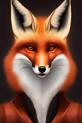 Fototapeta premium Portrait of a fitness athlete fox wearing sportswear, generative ai