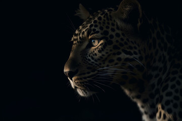 Fototapeta na wymiar Close up of leopard with generative AI technology