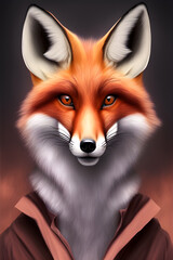 Obraz premium Portrait of a fitness athlete fox wearing sportswear, generative ai 