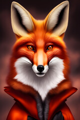 Obraz premium Portrait of a fitness athlete fox wearing sportswear, generative ai