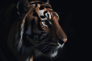 Portrait of a  angry tiger with generative AI technology