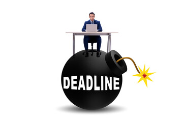 Deadline concept with bomb ready to explode