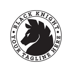 Abstract BLACK KNIGHT logo design template