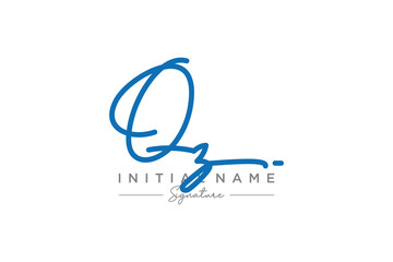 Initial QZ signature logo template vector. Hand drawn Calligraphy lettering Vector illustration.