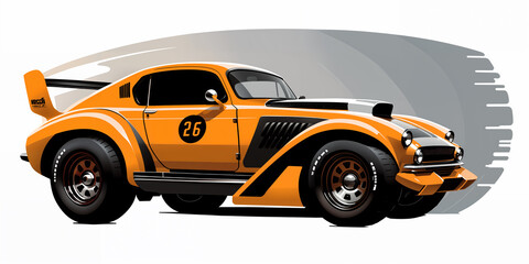 orange race car 