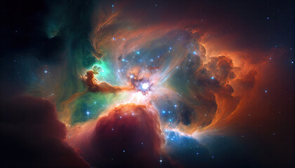 Fototapeta na wymiar Space nebula. Generative AI
