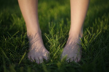 feet in grass