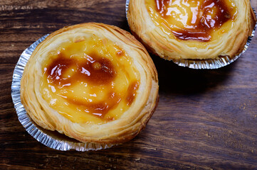 Portugal's traditional sweet dessert Pastel de nata egg custard tart pastry