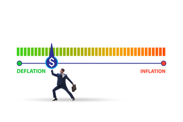 Inflation and deflation business concept