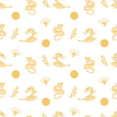 Chinese oriental seamless pattern illustration vector