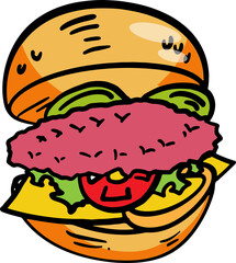 Hamburger for fast food png image