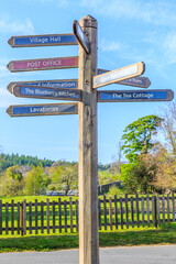 England, North Yorkshire, Wharfedale, Bolton Abbey,   Directional street sign. 2017-05-03