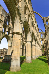 England, North Yorkshire, Rievaulx. 13th c. Cistercian ruins of Rievaulx Abbey.