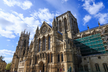 Fototapeta na wymiar England, Yorkshire, York. The English Gothic style Cathedral and Metropolitical Church of Saint Peter in York, or York Minster.