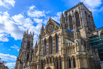 Fototapeta na wymiar England, Yorkshire, York. The English Gothic style Cathedral and Metropolitical Church of Saint Peter in York, or York Minster.