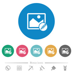 Edit image flat round icons