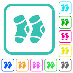 A pair of socks vivid colored flat icons