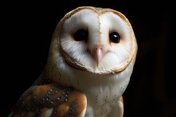 barn owl with eyes