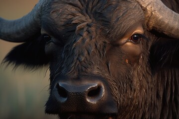 close up of an eye of a buffalo 